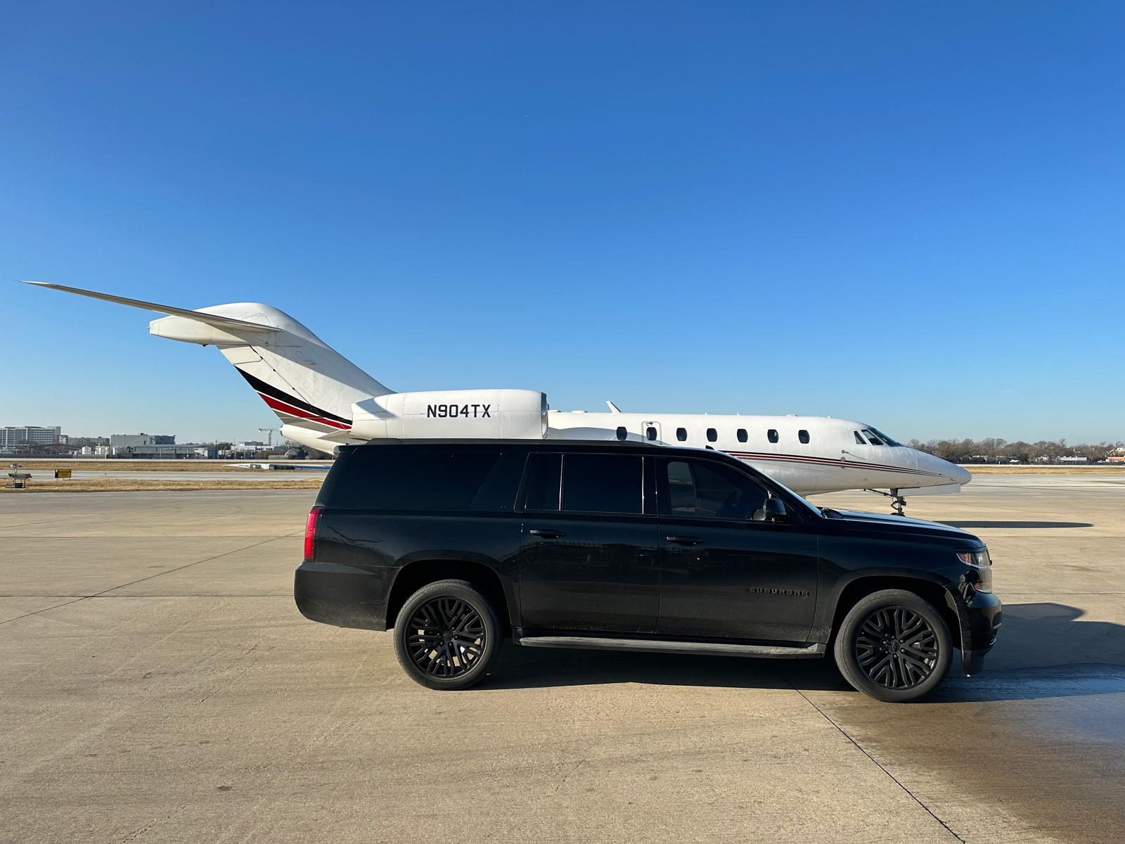 Black SUV lineup at DFW